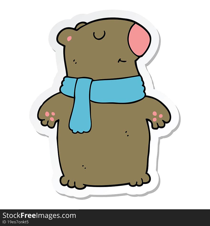 sticker of a cartoon bear