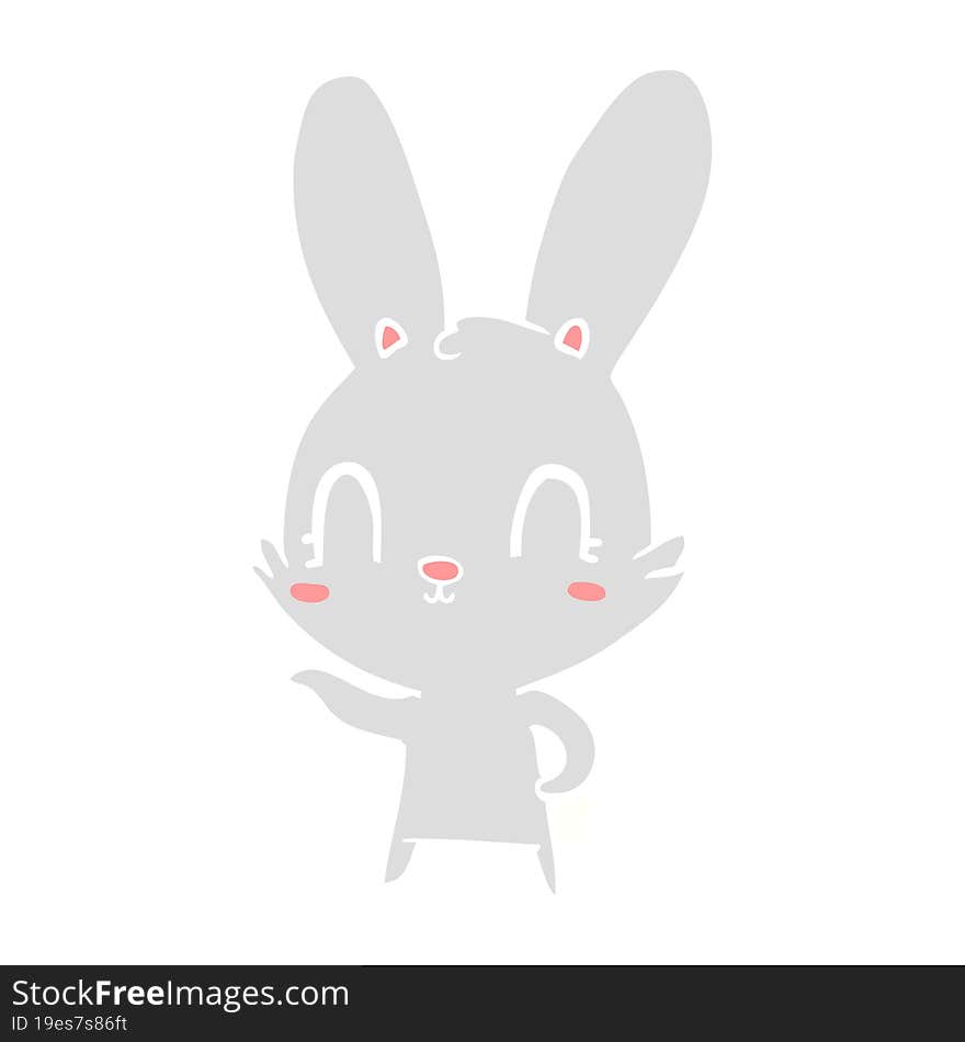 cute flat color style cartoon rabbit