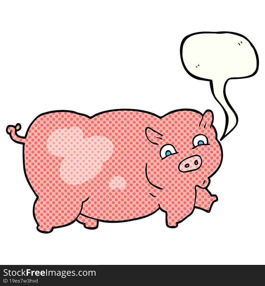 comic book speech bubble cartoon pig