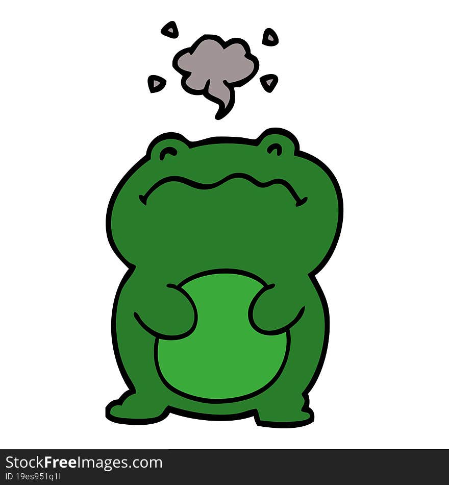 funny cartoon doodle frog