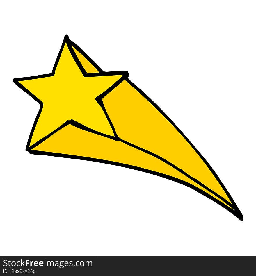 cartoon doodle shooting star