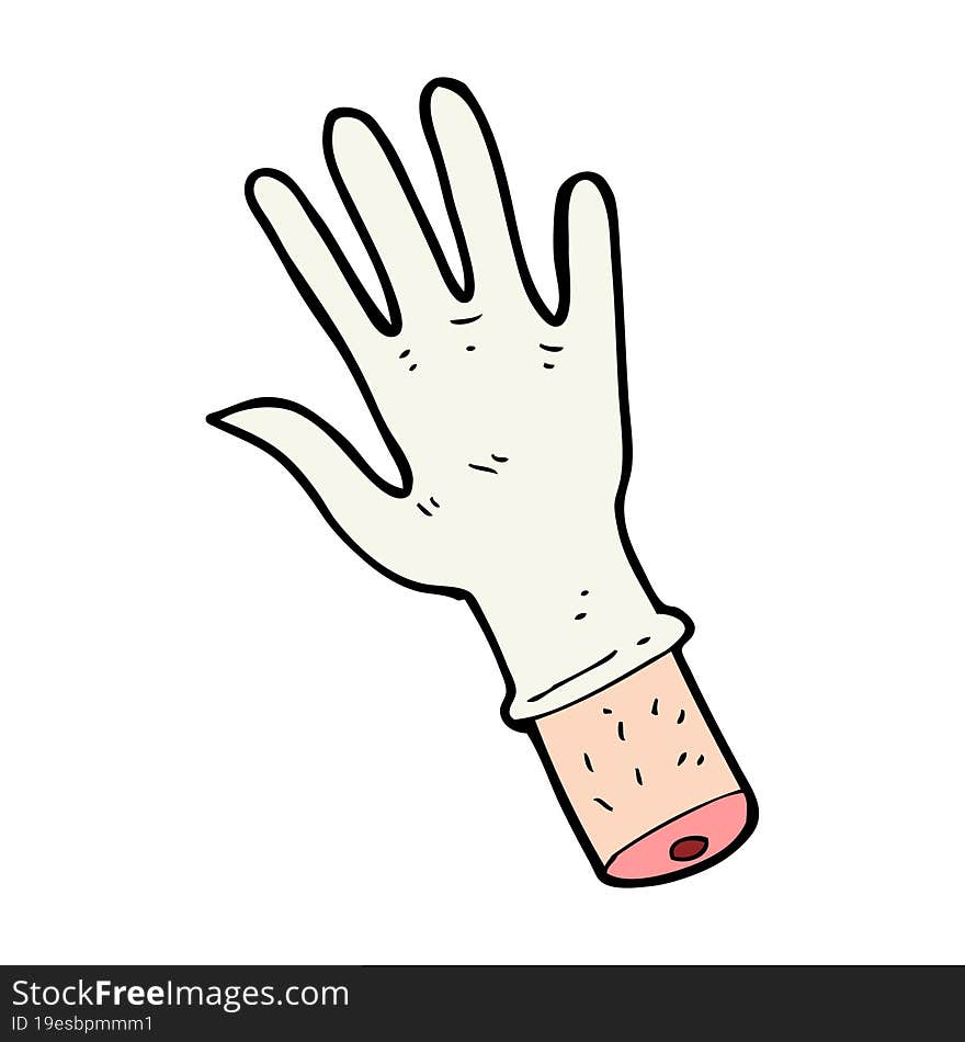 cartoon hand with medical glove