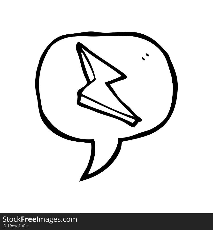 speech bubble cartoon lightning bolt doodle