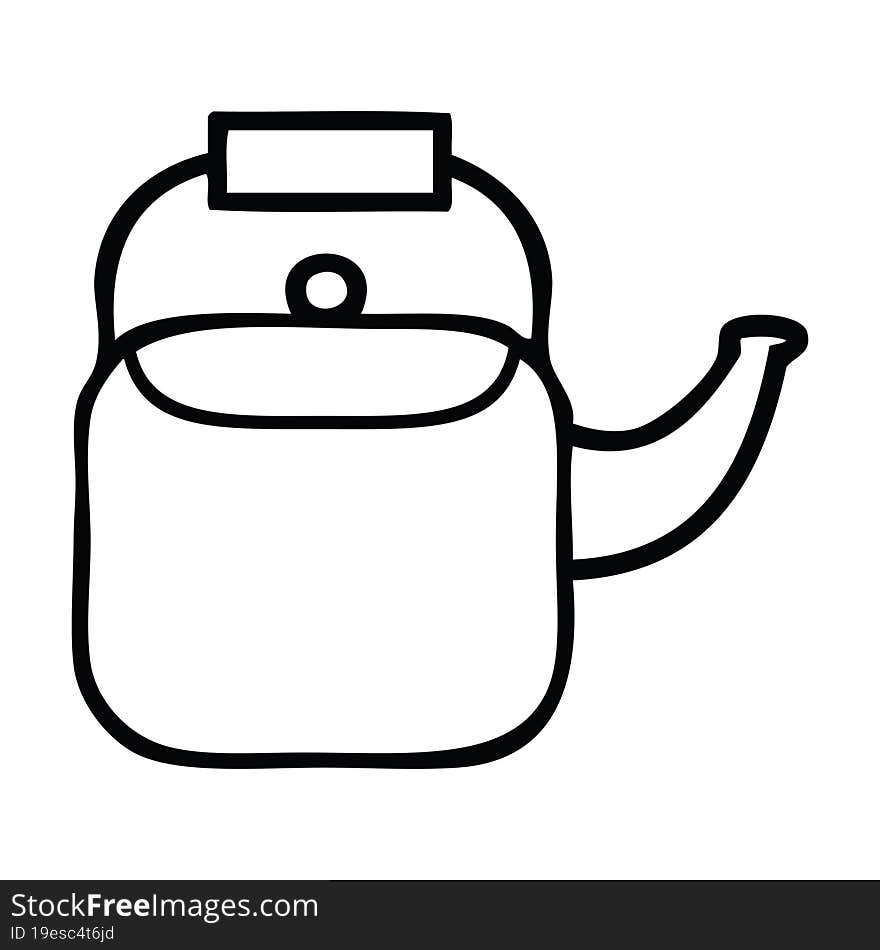 line drawing cartoon kettle pot