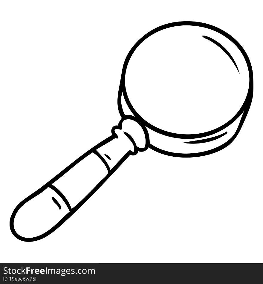 Line Drawing Doodle Of A Magnifying Glass