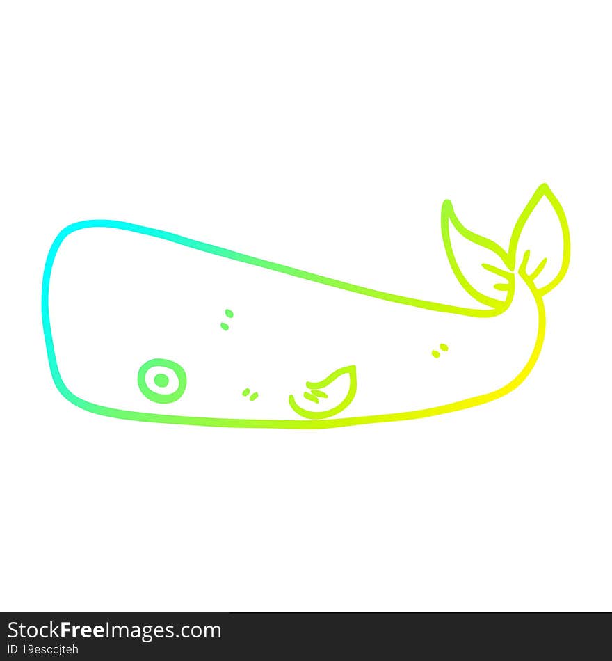 cold gradient line drawing cartoon whale