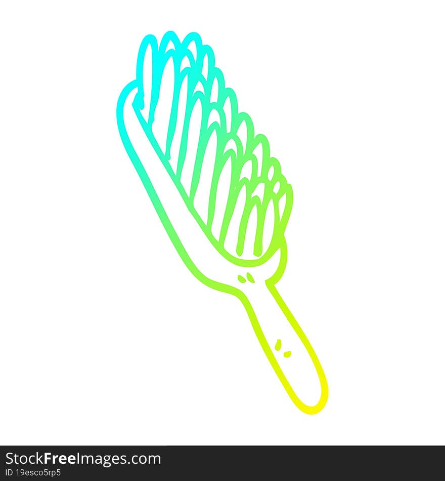 cold gradient line drawing cartoon hair brush