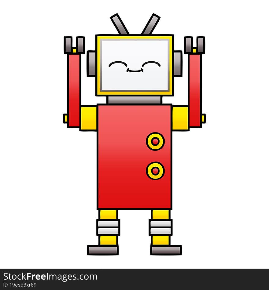 Gradient Shaded Cartoon Robot