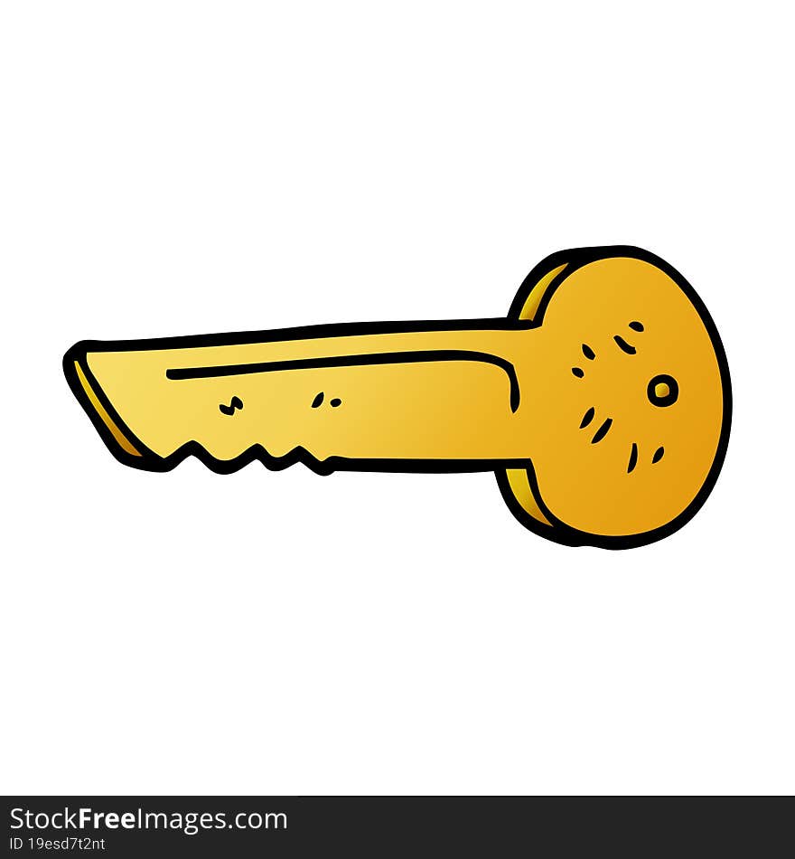 cartoon doodle gold key