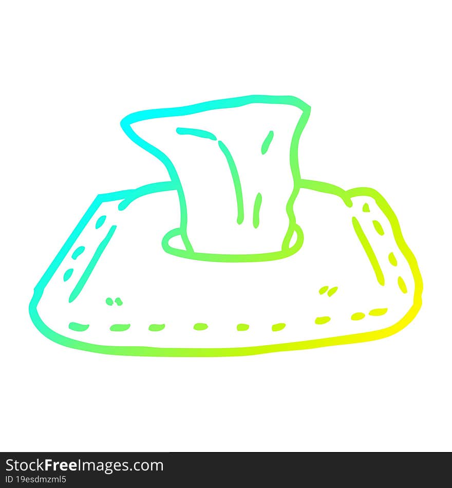 Cold Gradient Line Drawing Cartoon Toilet Wipes