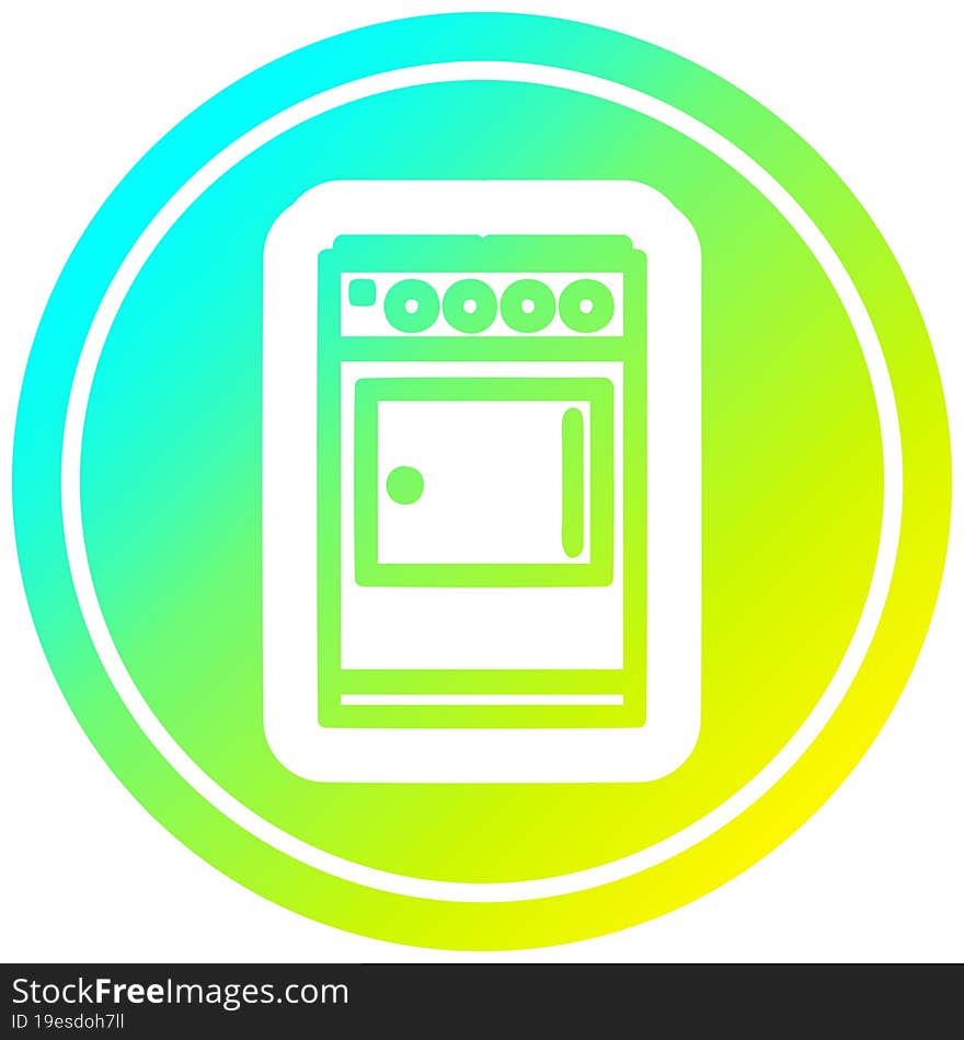 Kitchen Cooker Circular In Cold Gradient Spectrum