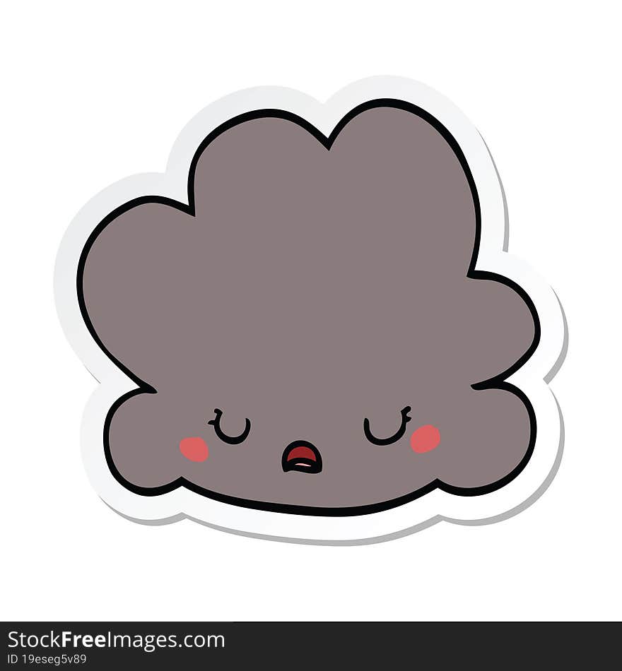 sticker of a cartoon cloud