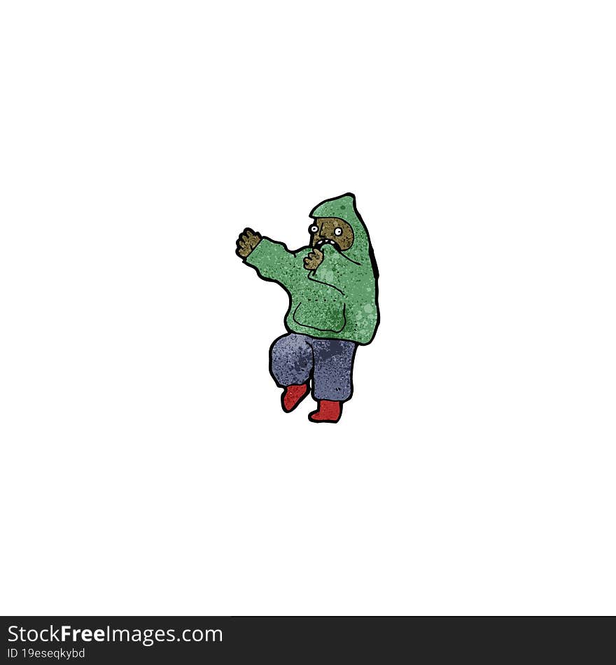 Cartoon Boy In Hooded Top Dancing