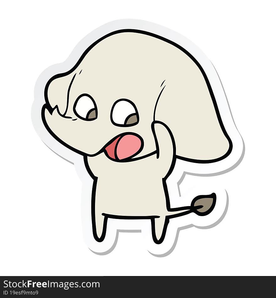 sticker of a cute cartoon elephant