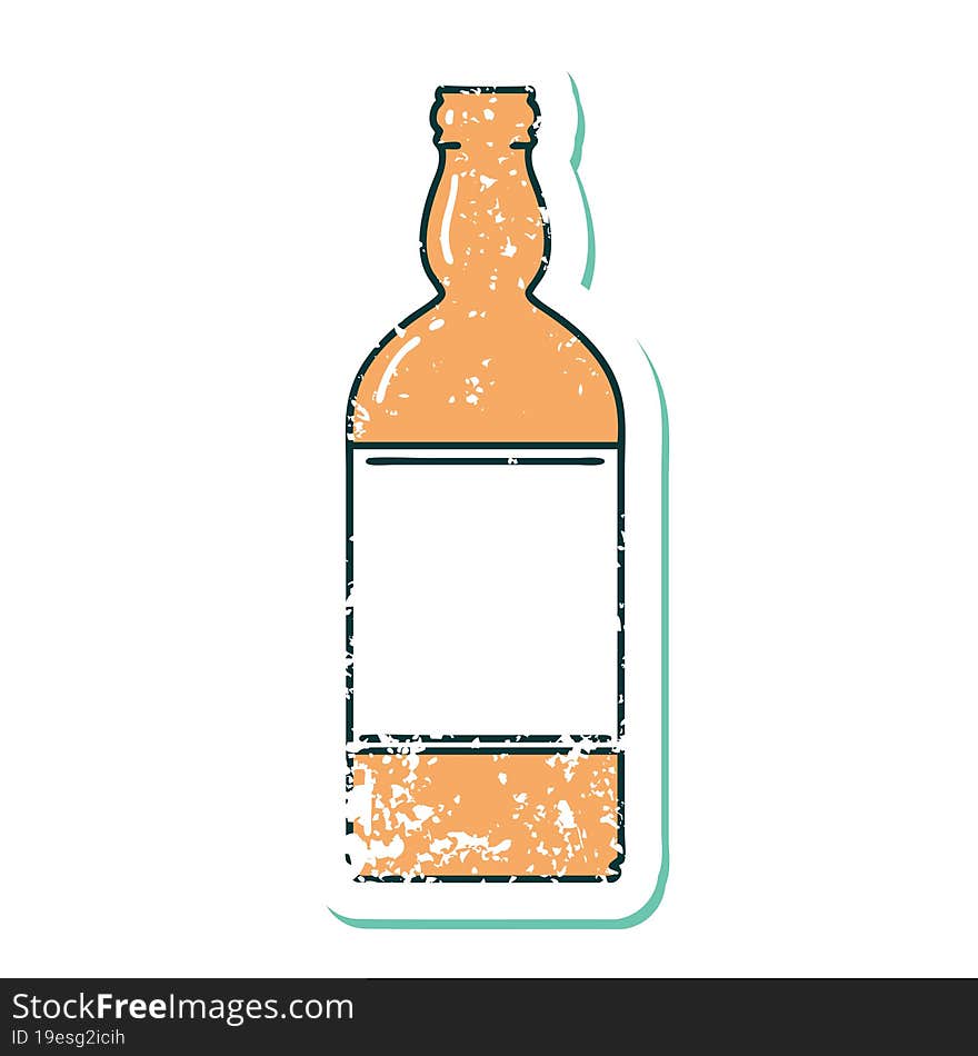 distressed sticker tattoo style icon of a bottle