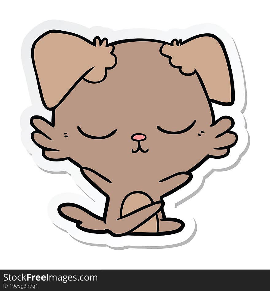 Sticker Of A Cute Cartoon Dog