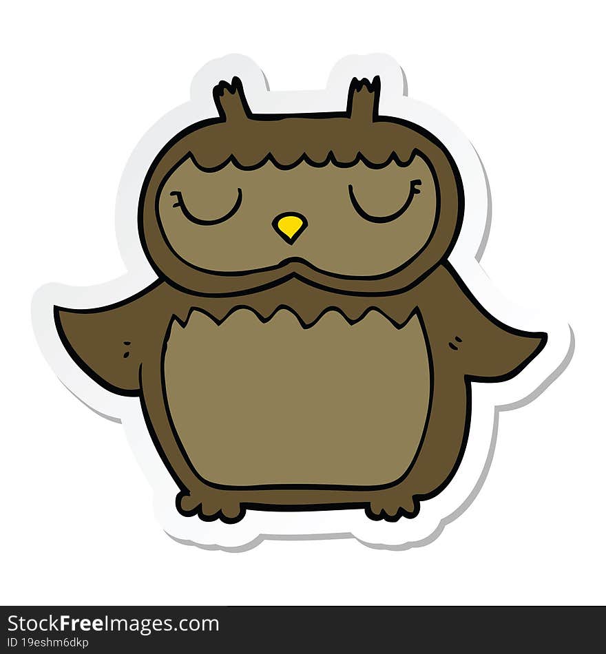 sticker of a cartoon owl