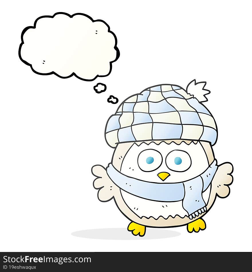 thought bubble cartoon cute little owl