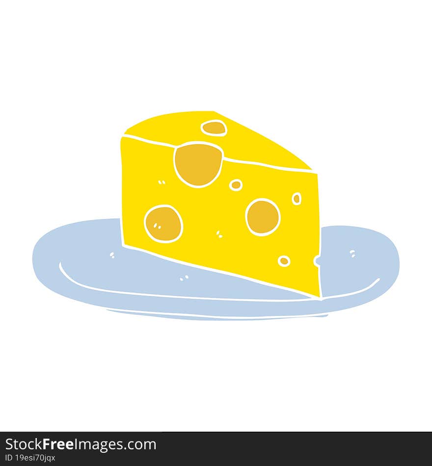 Flat Color Style Cartoon Cheese