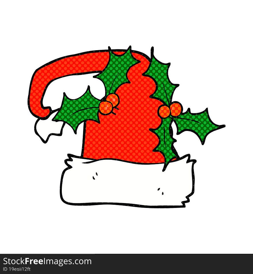 Cartoon Christmas Holly Hat