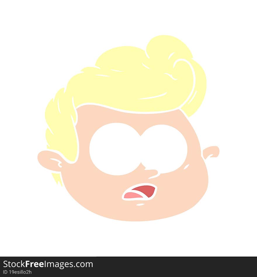 flat color style cartoon male face