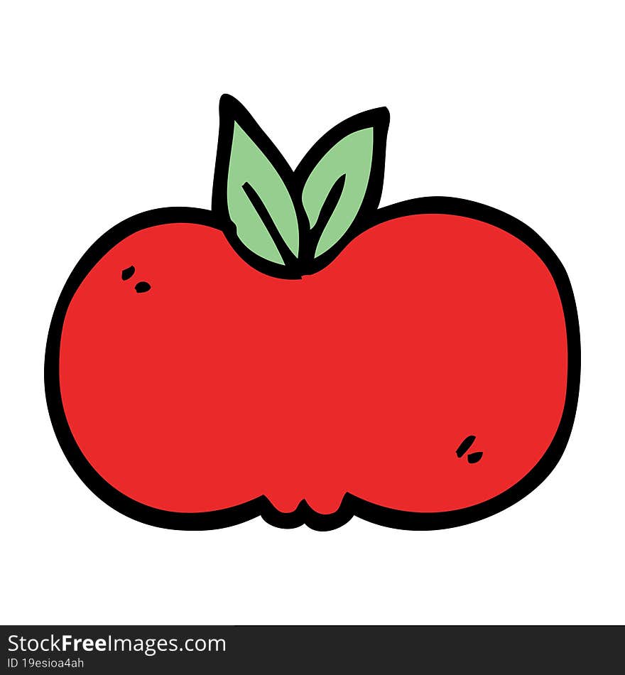 cartoon doodle apple