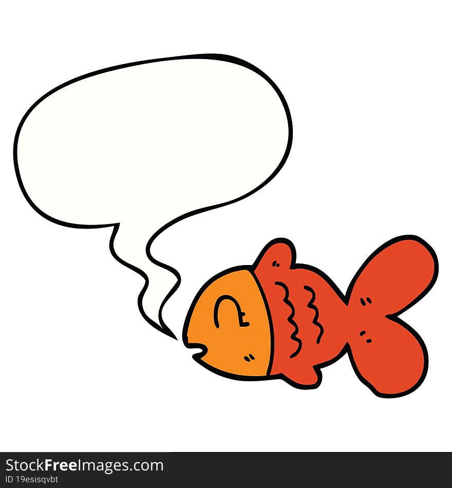 cartoon fish and speech bubble