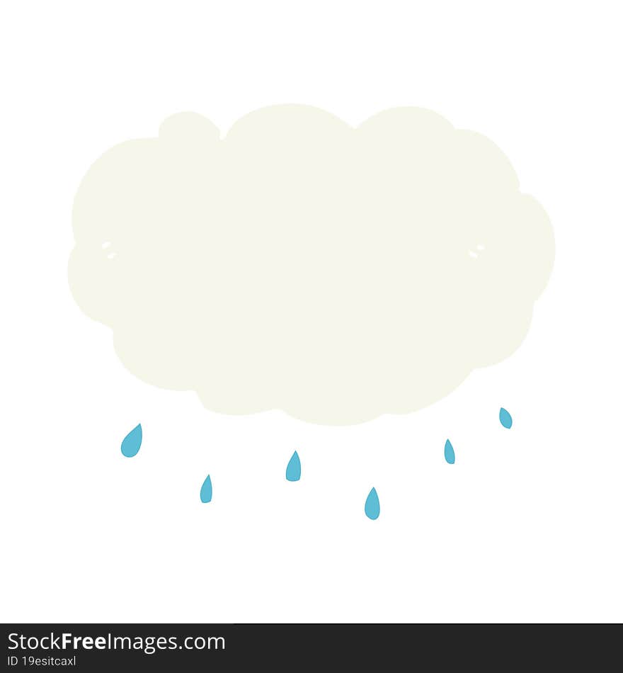 flat color style cartoon rain cloud