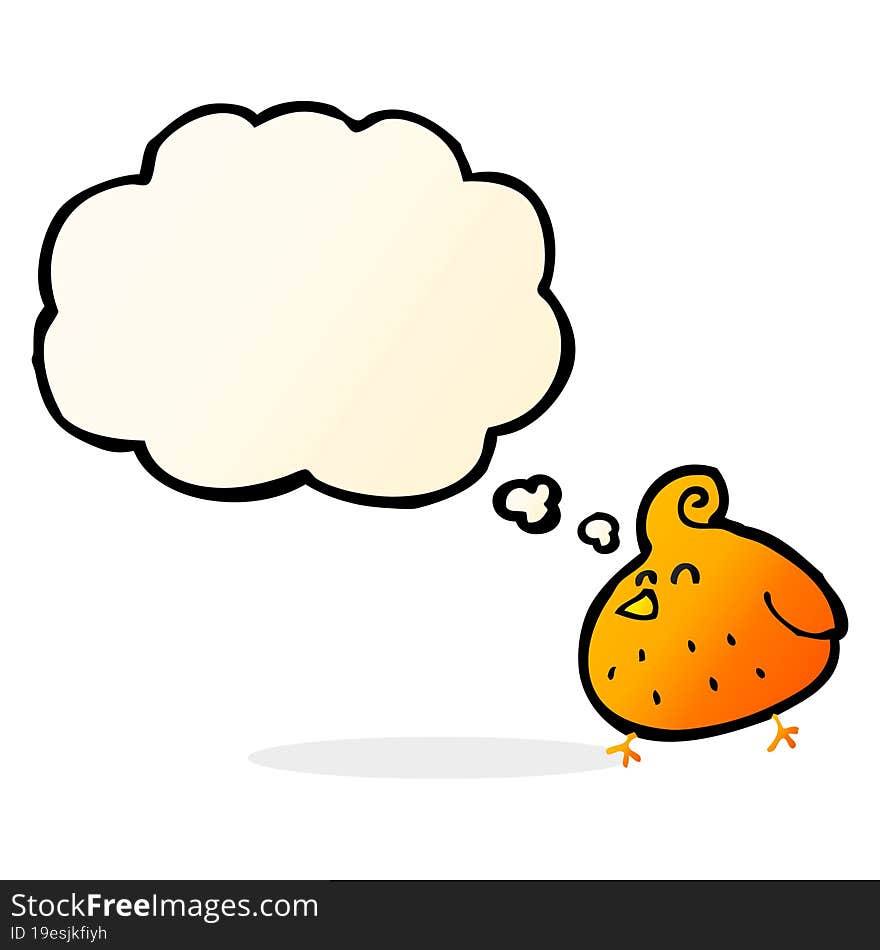 Cartoon Bird With Thought Bubble