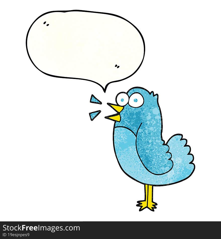 Speech Bubble Textured Cartoon Bird