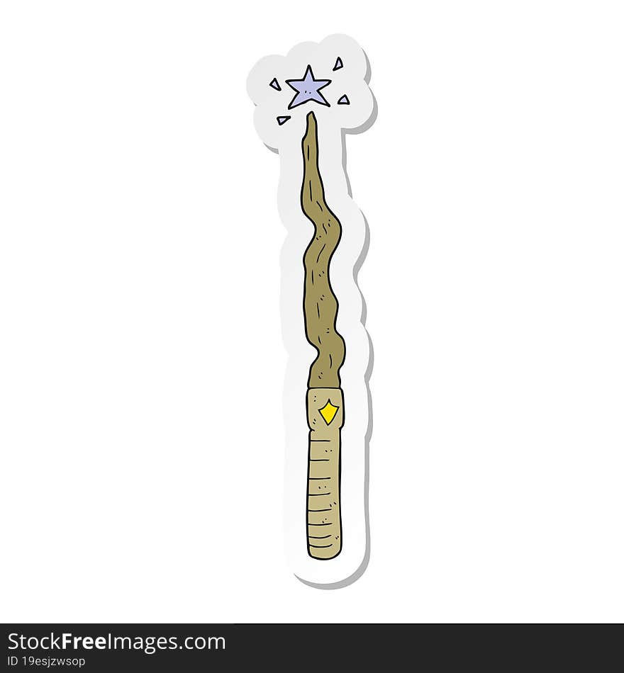 sticker of a cartoon magic wand