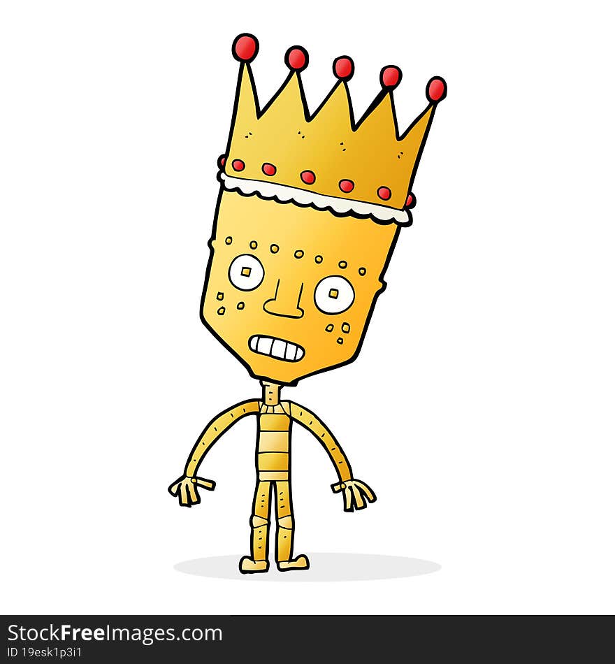 cartoon robot with crown