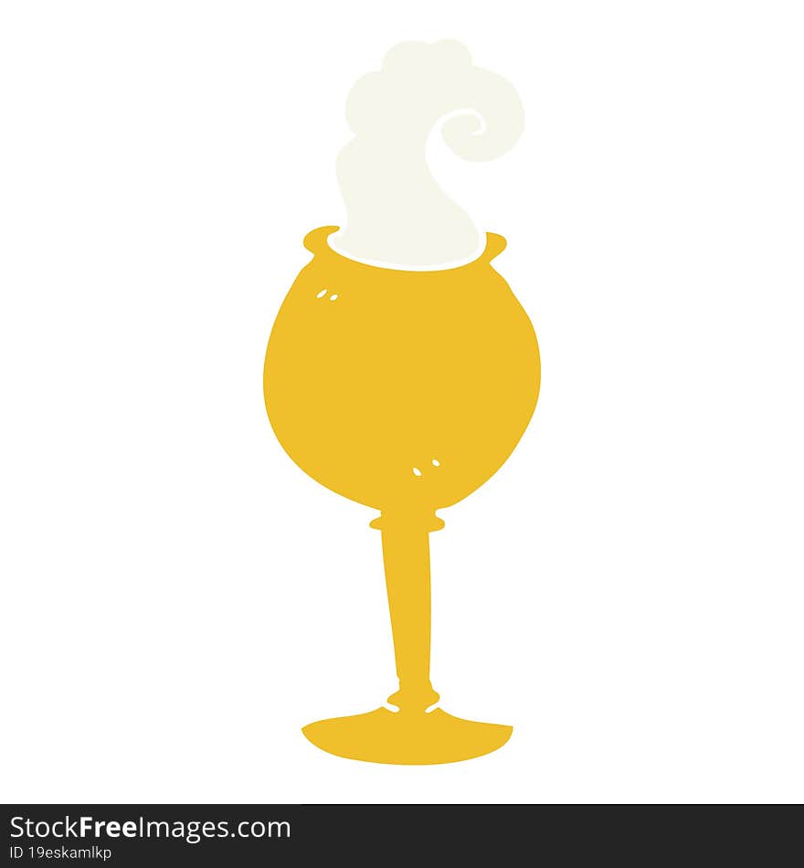 Flat Color Illustration Of A Cartoon Magic Goblet