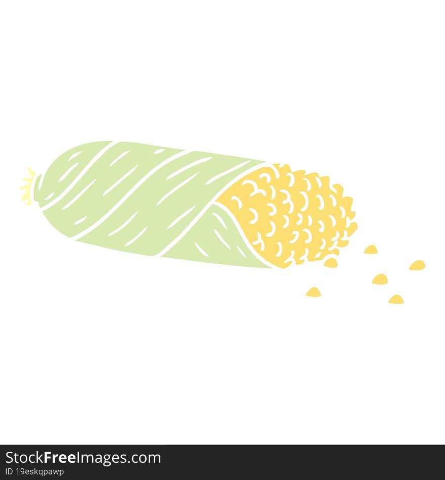 Cartoon Doodle Of Fresh Corn On The Cob