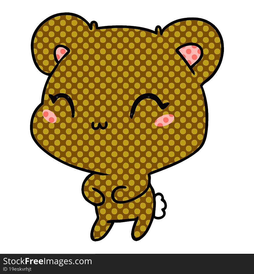 cartoon illustration kawaii cute teddy bear. cartoon illustration kawaii cute teddy bear