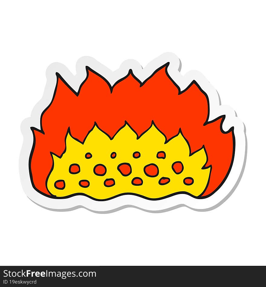 sticker of a cartoon flames