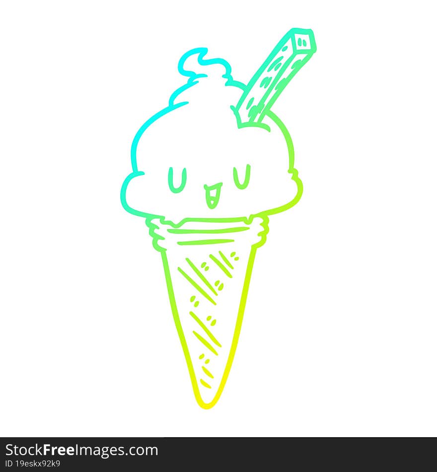 Cold Gradient Line Drawing Cute Ice Cream