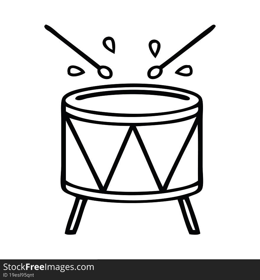 Line Drawing Cartoon Drum