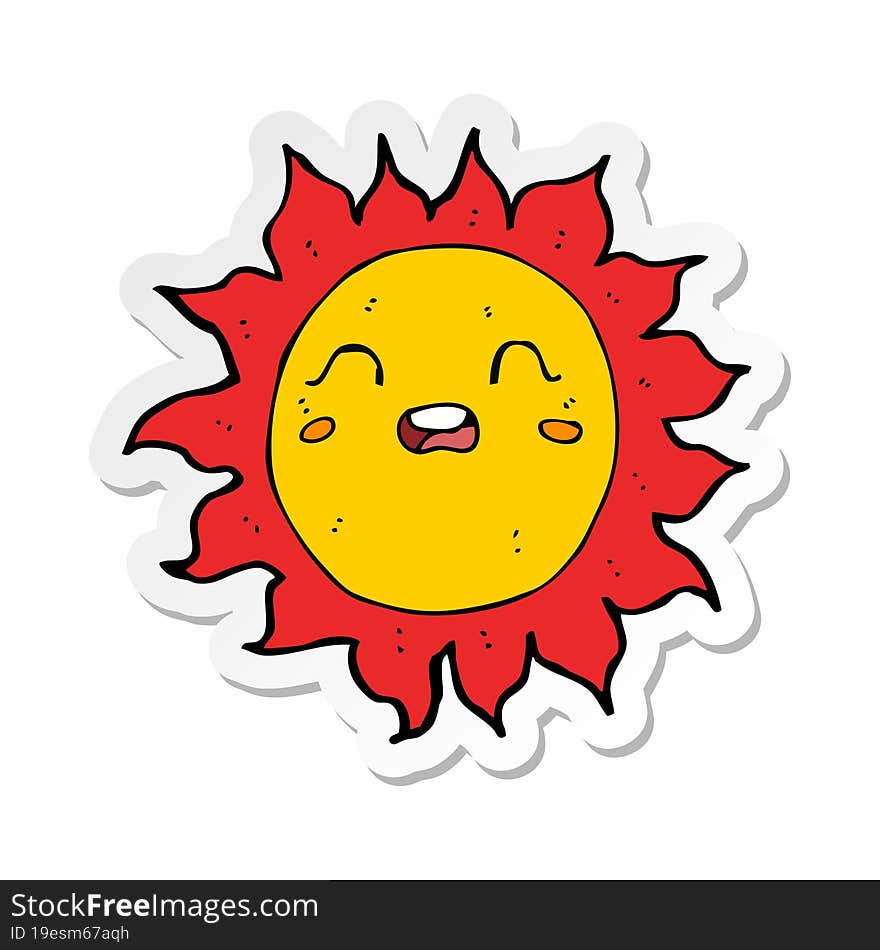 Sticker Of A Cartoon Sun