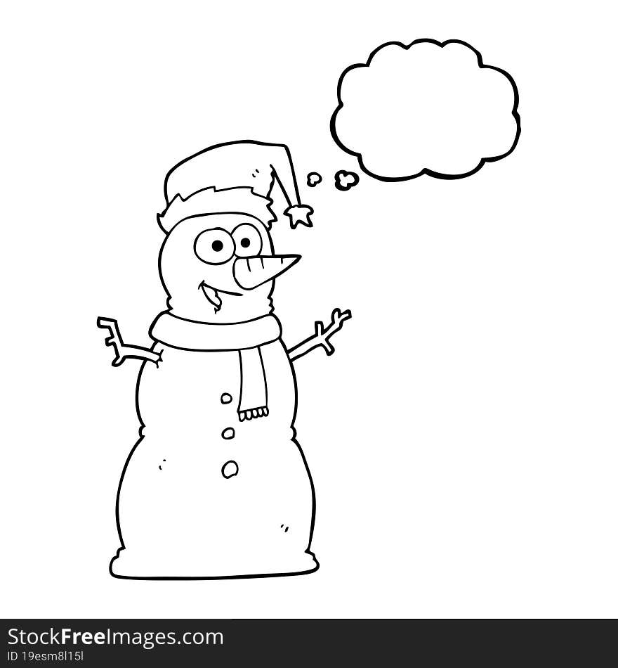 Thought Bubble Cartoon Snowman