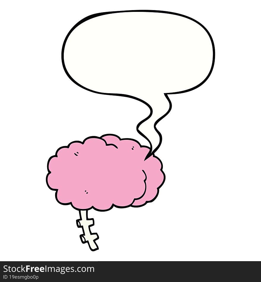 cartoon brain and speech bubble