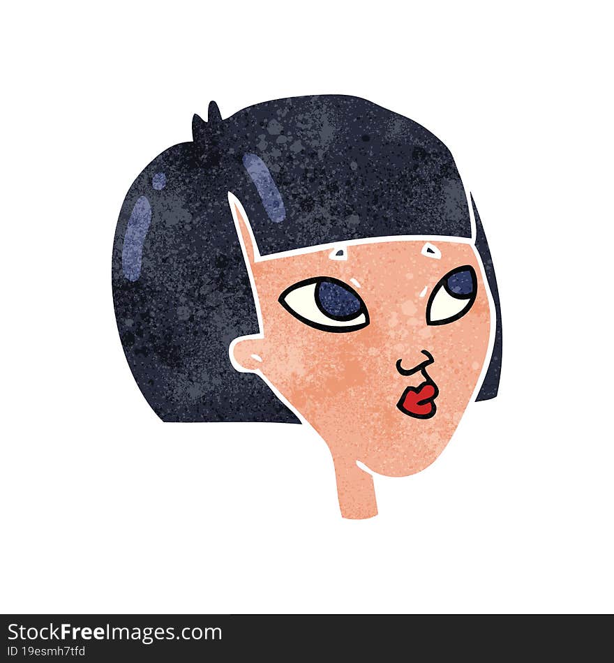 Retro Cartoon Female Face