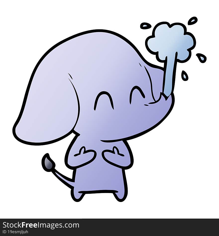 cute cartoon elephant spouting water. cute cartoon elephant spouting water