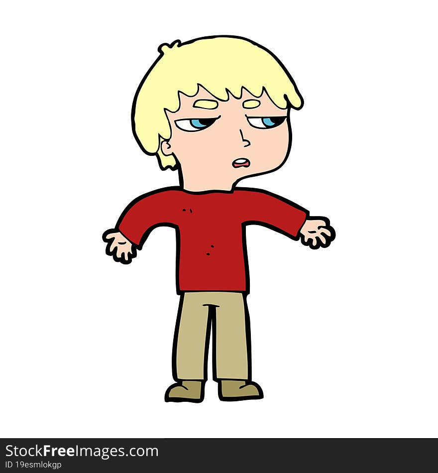 cartoon annoyed boy