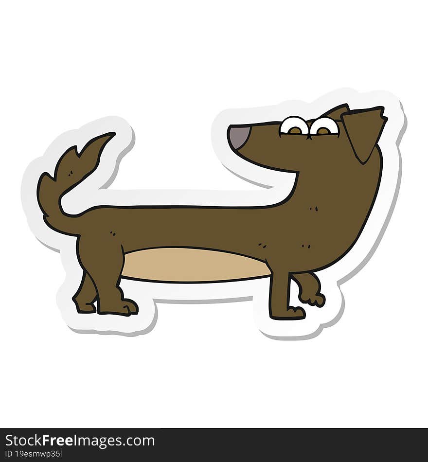 Sticker Of A Cartoon Dog