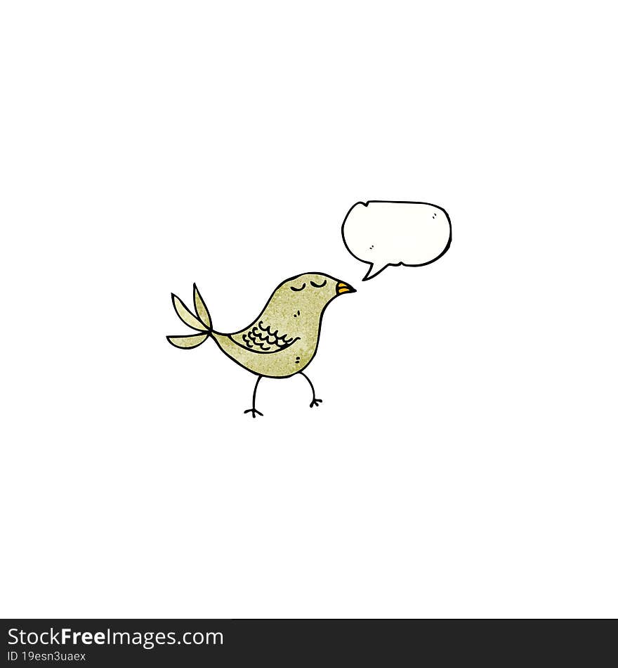 Cartoon Bird With Speech Bubble