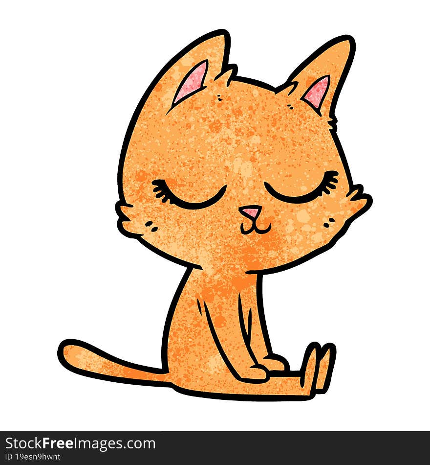 calm cartoon cat. calm cartoon cat