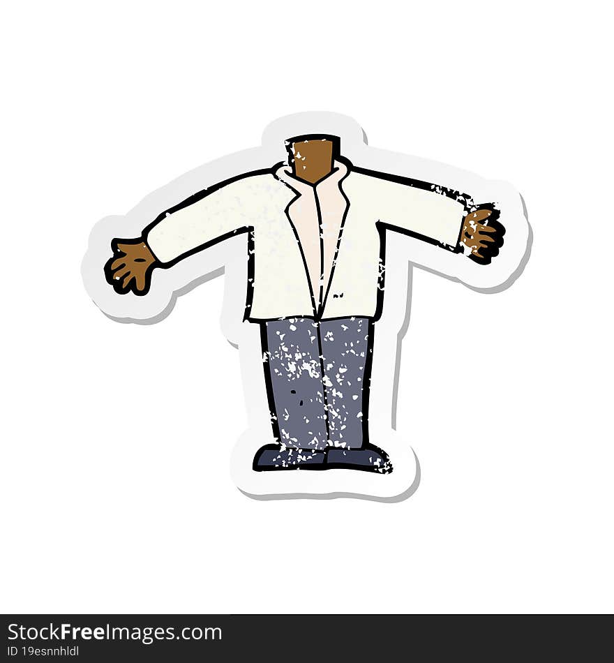 retro distressed sticker of a cartoon body waving arms