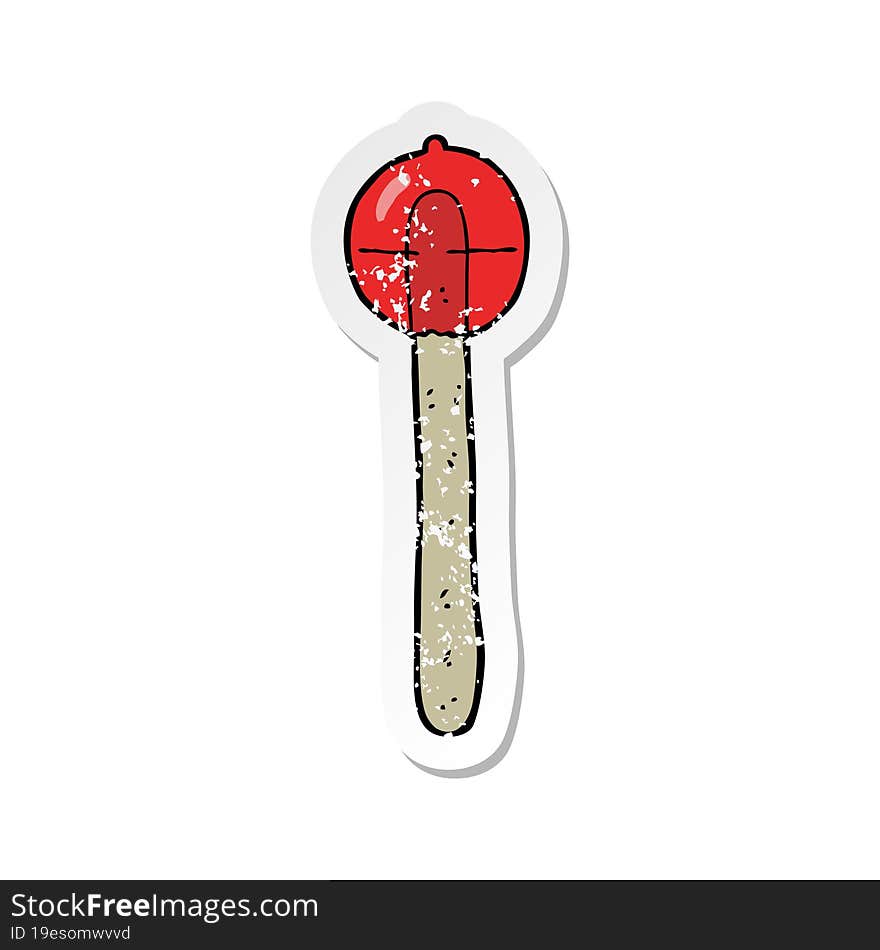 retro distressed sticker of a cartoon lollipop