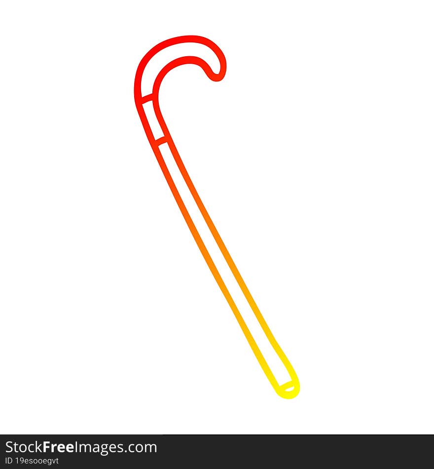 warm gradient line drawing cartoon walking stick